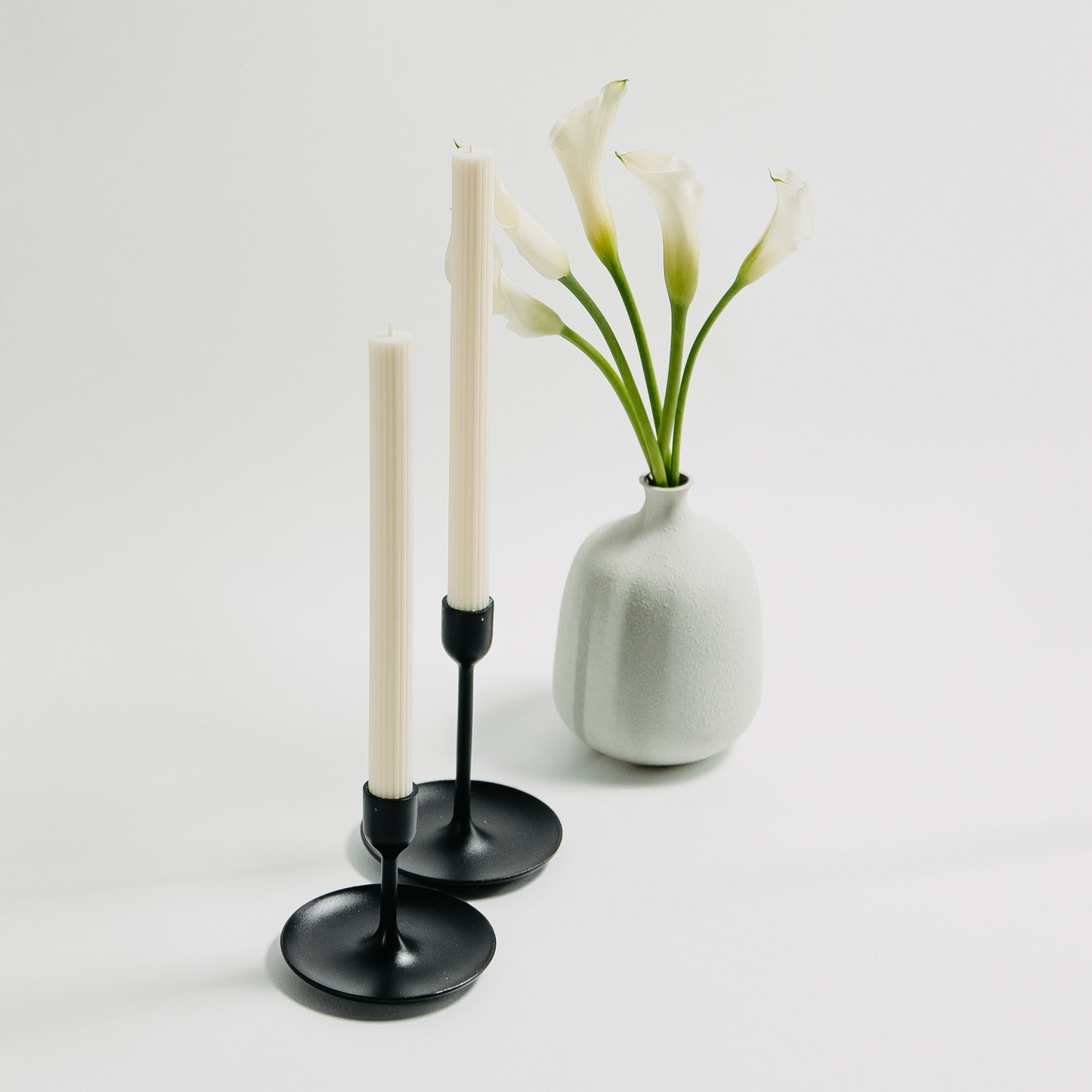 RIBBED Taper Candle