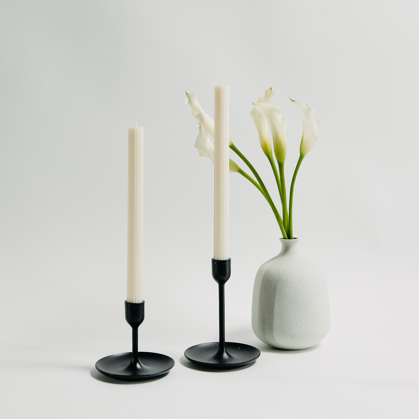 RIBBED Taper Candle