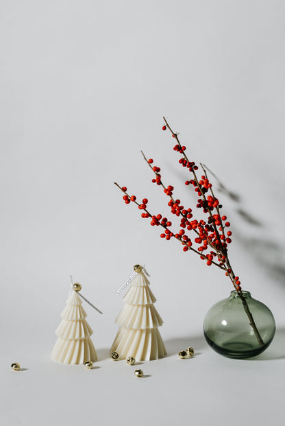 RIBBED Christmas Tree Decorative Candle