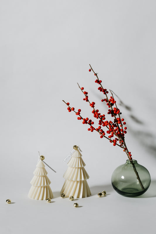 RIBBED Christmas Tree Decorative Candle