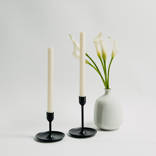 RIBBED Taper Candle